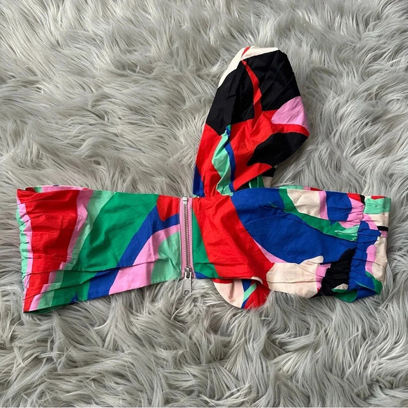 FARM RIO Colorful Monstera Crop Top Size XL NWT - Picture 6 of 8